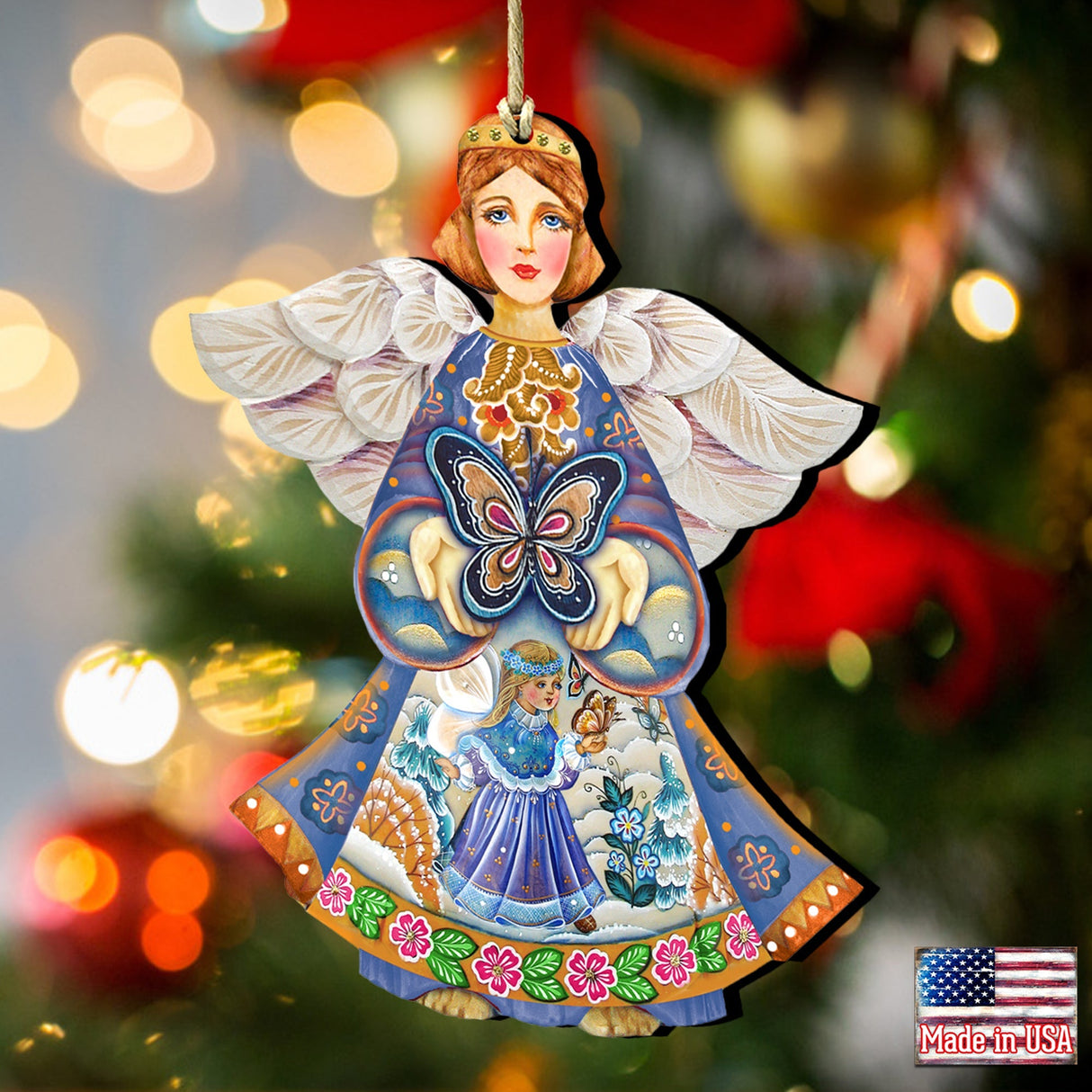 Butterfly Angel Wooden Ornament by G. DeBrekht - 8154152