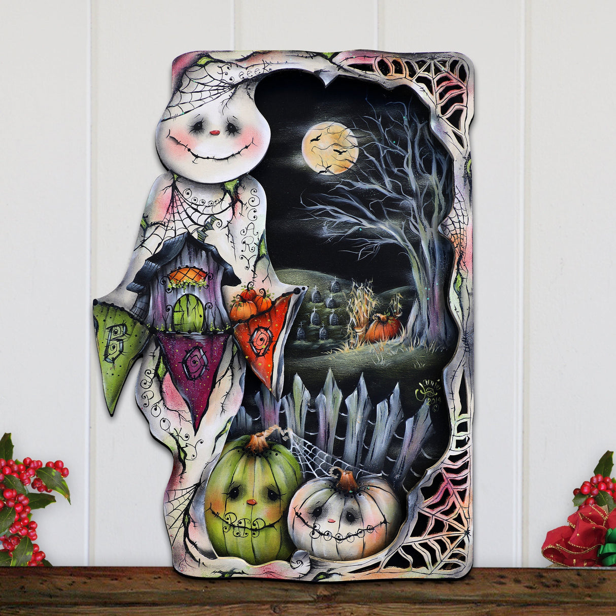 Night of the Pumpkins Holiday Door Decor by Jamie Mills-Price - Halloween Decor - 8611078H-MP
