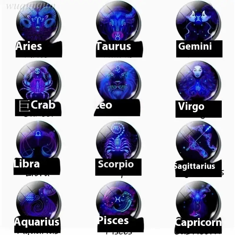 Blue Purple Glass Diamond Keychain Constellation Pendant - Lootquake