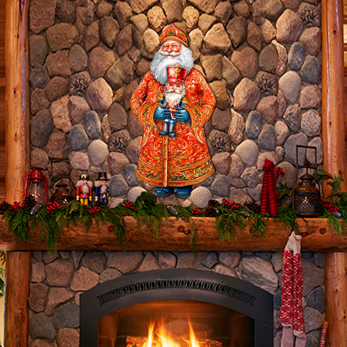 Cascanueces navideño de Papá Noel, decoración navideña para puerta de G. Debrekht - Decoración navideña de Papá Noel y muñeco de nieve - 8691401H