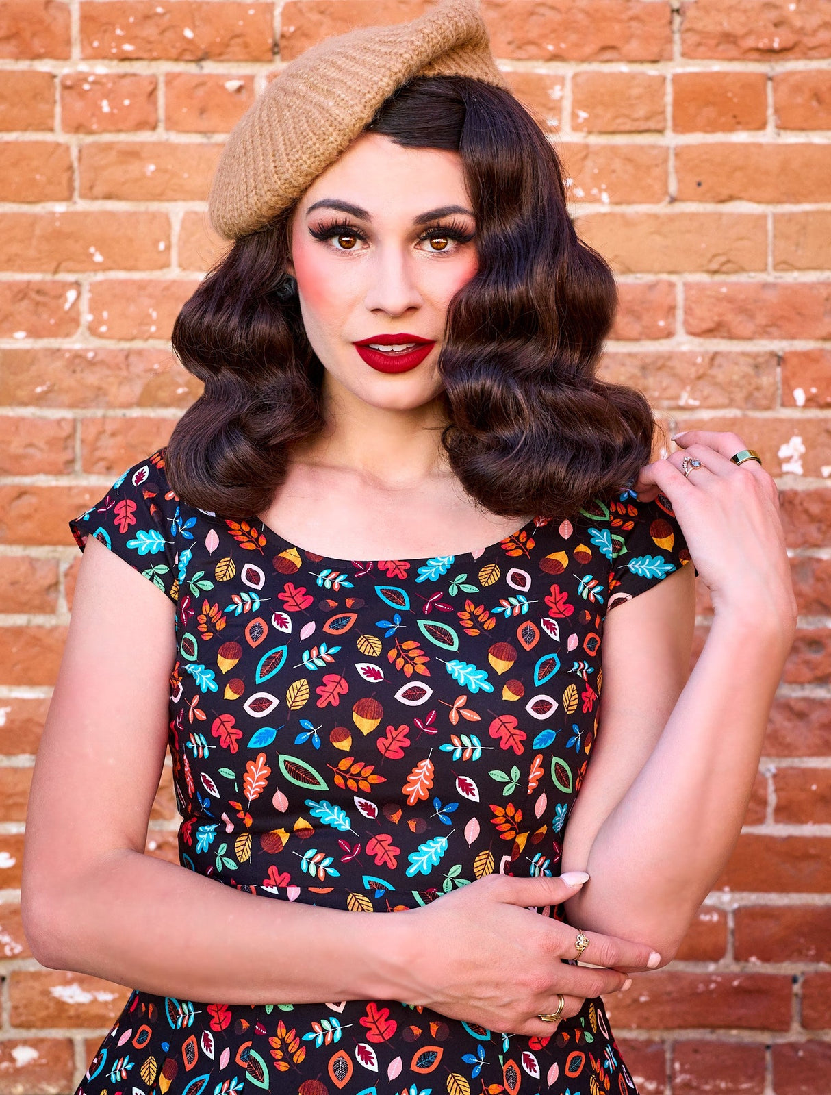 Vestido Margaret de hojas y bellotas