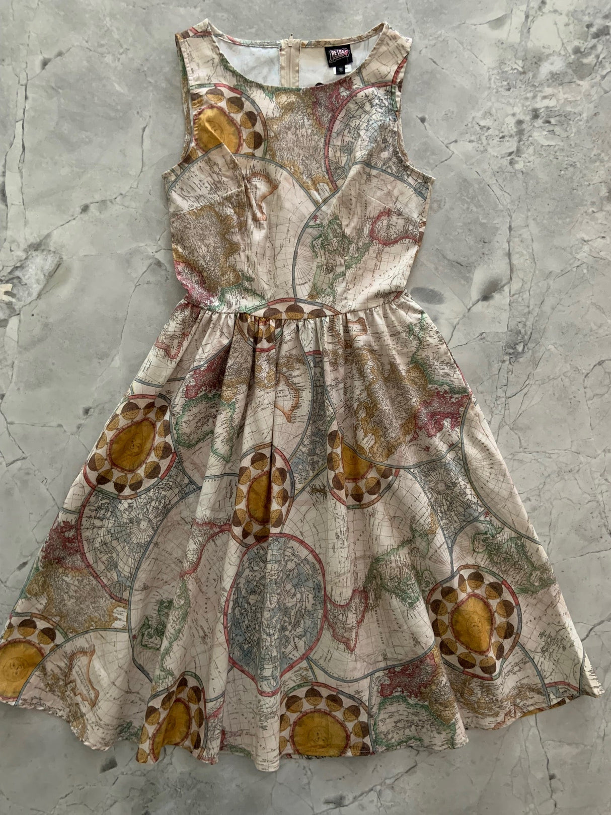 Vestido Vintage Map - ¡Sólo talla XS, queda 1!