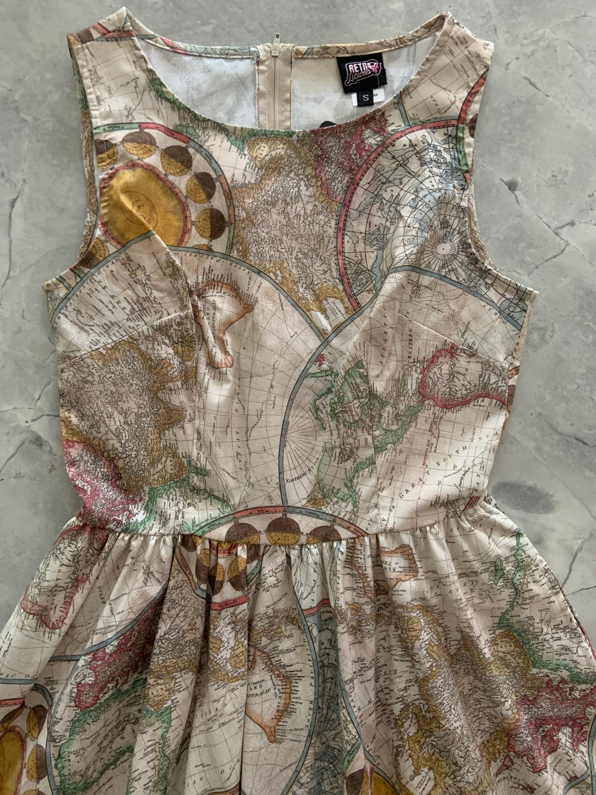 Vestido Vintage Map - ¡Sólo talla XS, queda 1!