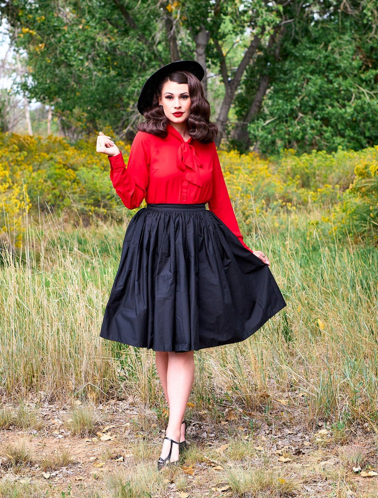 Blusa retro Helen en rojo