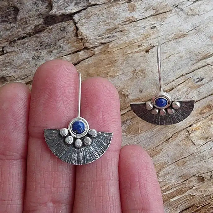 Ethnic Style Retro Semicircle Fan-shaped Metal Alloy Earrings - Lootquake