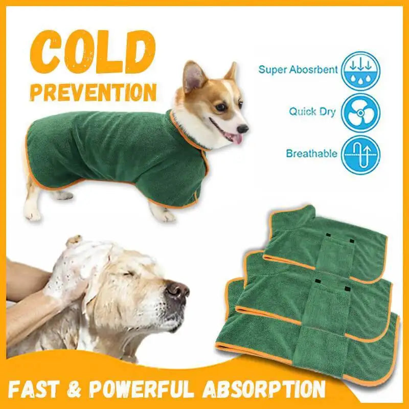 Absorbent Pet Bathrobe With Waist-wrapped Microfiber - Lootquake