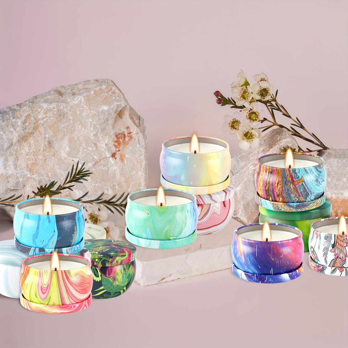 Halloween36 Pack Aromatherapy Scented Candle Gift Set Women's Scented Candle Home Natural Decorative Soy Wax Candle Tin Can Portable Travel Candle Yoga Mother's Day Valentine's Day Birthday Gift suit for father's day.