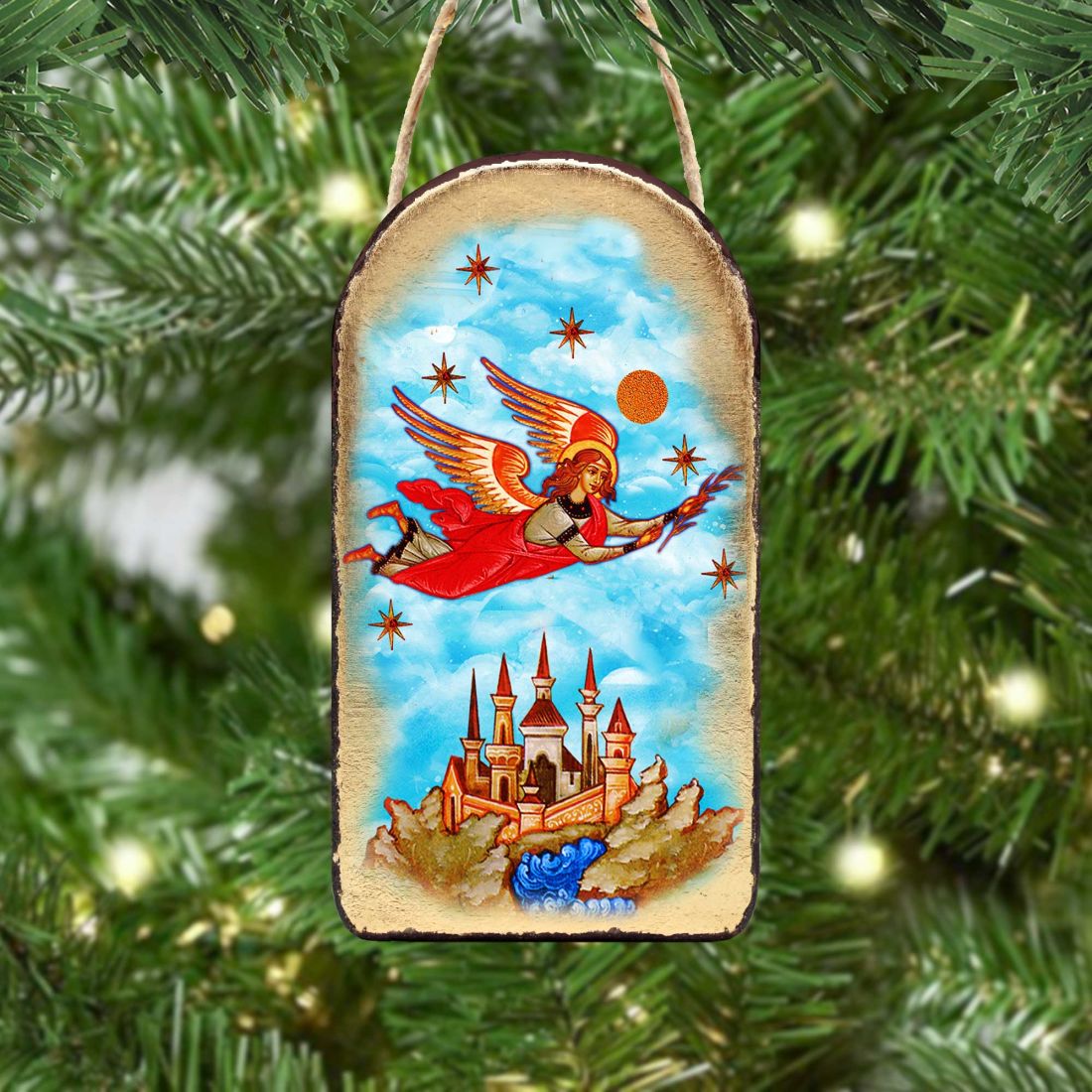 Ángel vigilante en vuelo, adorno religioso cristiano sagrado - Decoración inspiradora - 87034