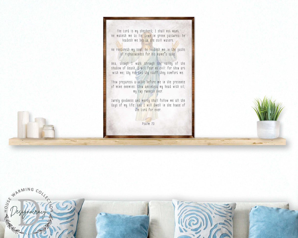 The Lord Is My Shepherd - Wooden Kitchen Blessing - PSALM 23 - Contemporary Decor - Religious Wall Art - Nursery Wall Art - 310334