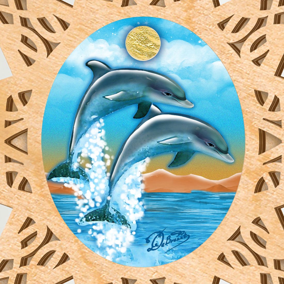 Adorno para la copa del árbol con motivos costeros Sea Life de G. DeBrekht - Decoración navideña costera - 89498