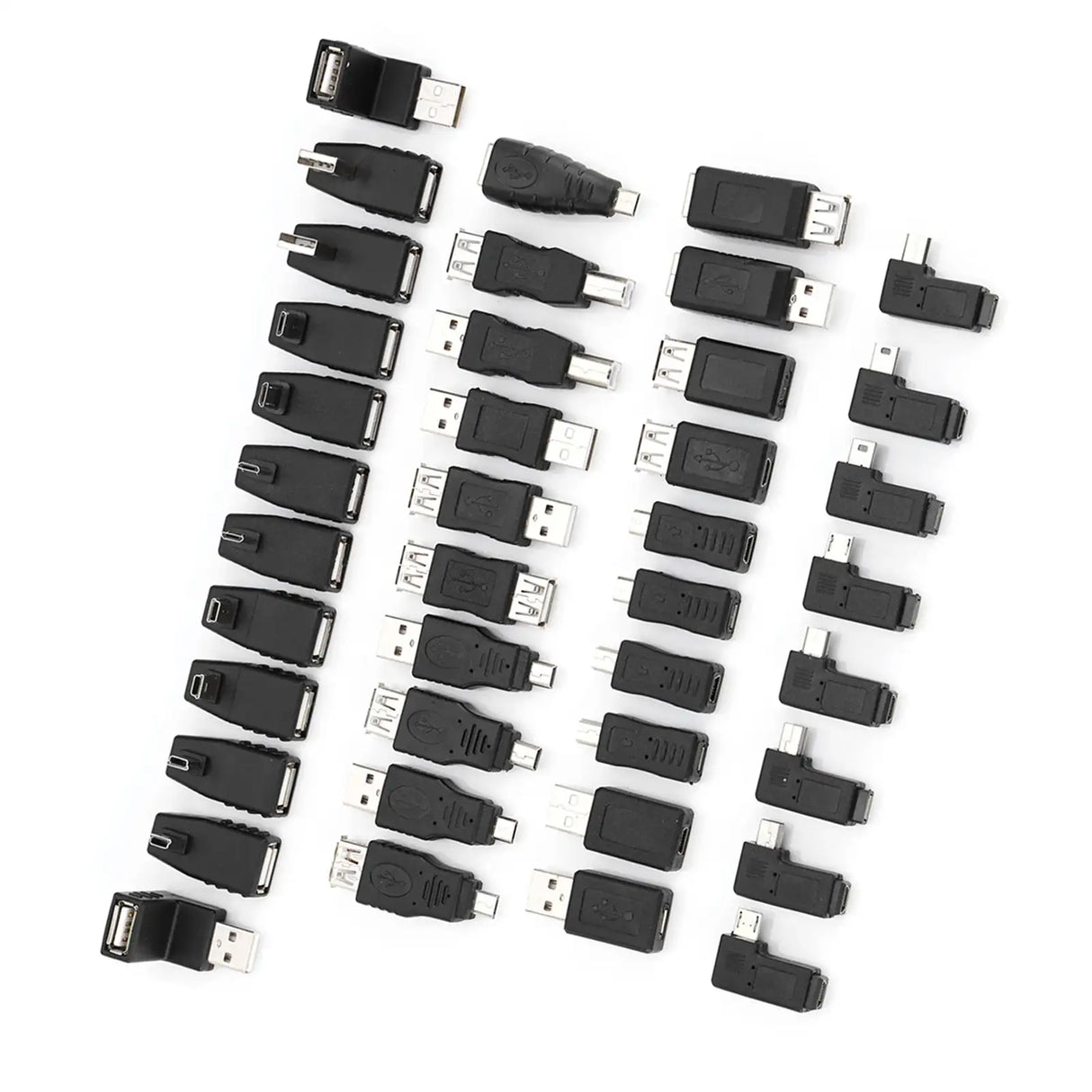 Pack of 40 Multiple USB2.0 Adapters Angled Mini Micro Type B Male Female Converters Connectors - Lootquake