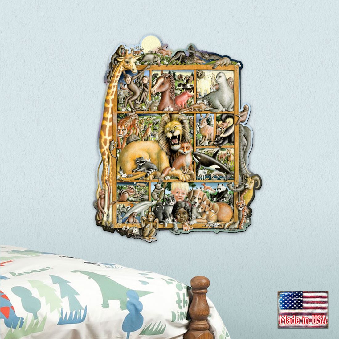 Arte mural con animales de Laura Seeley - Decoración infantil Love Family - 8513008-LS