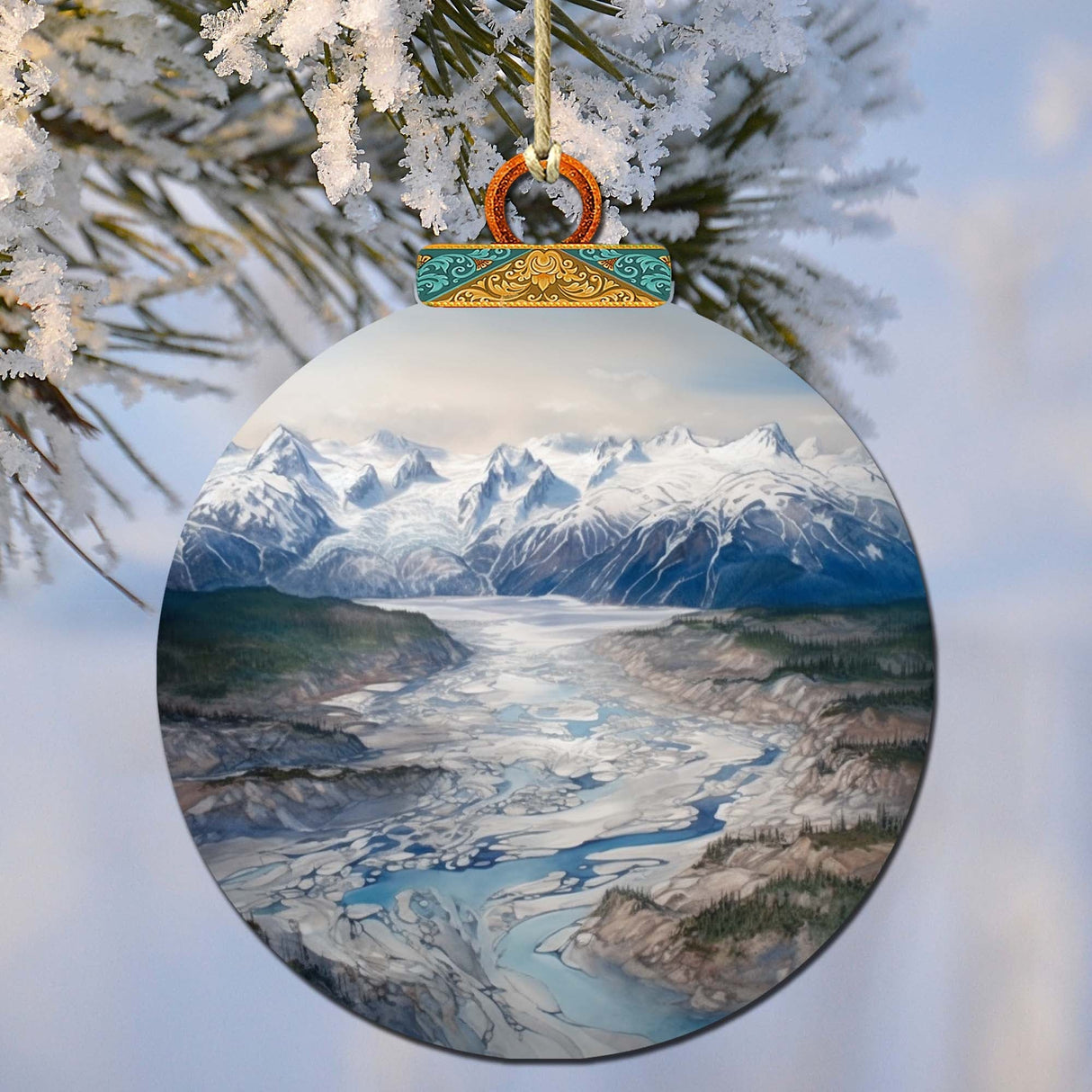 Adornos de madera "Sinfonía de la naturaleza de Alaska" de G.Debrekht - Decoración navideña con temática de vida silvestre - 870057