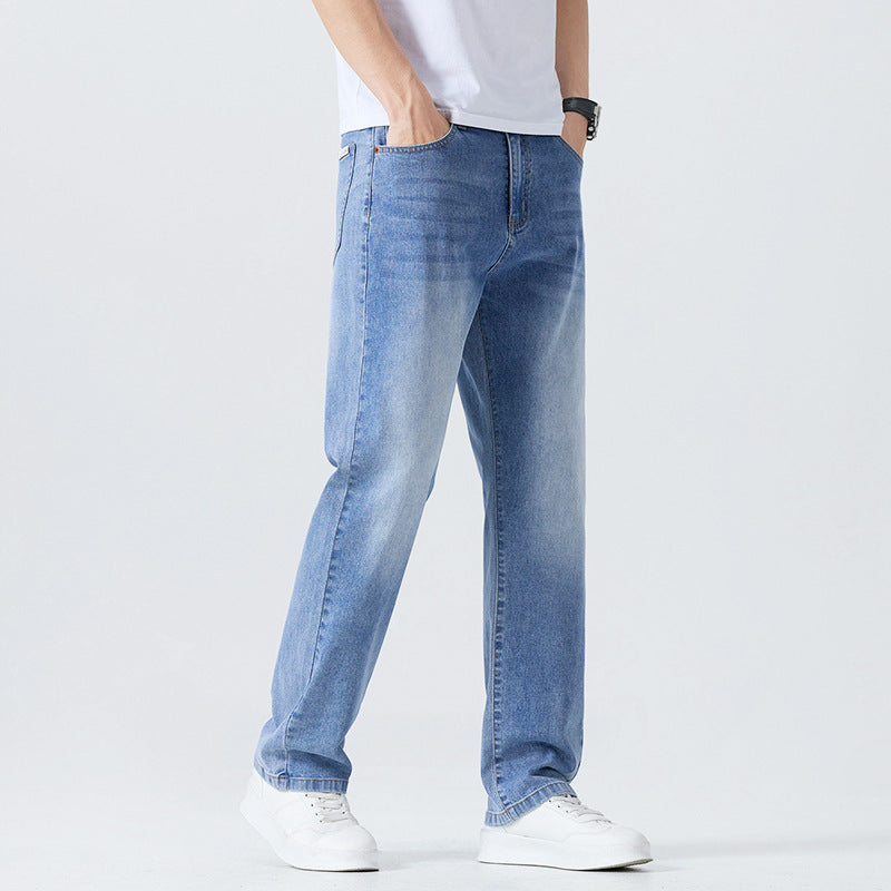 Washed Cleanfit Men's Light Blue Jeans - Lootquake