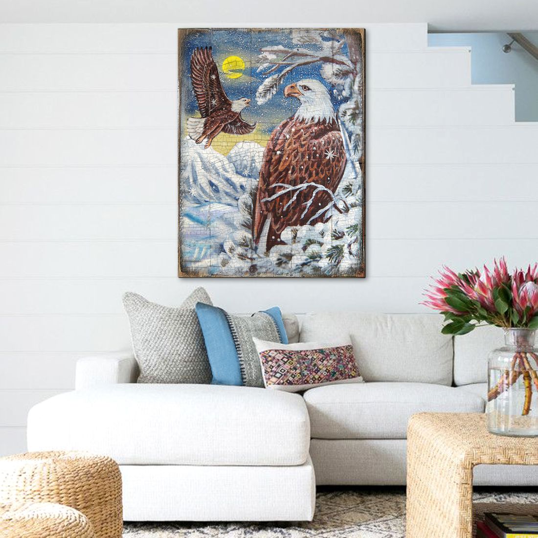 Eagle Art Wooden Wall Art by Nature Wonders - Nature Wildlife Decor - 95219B