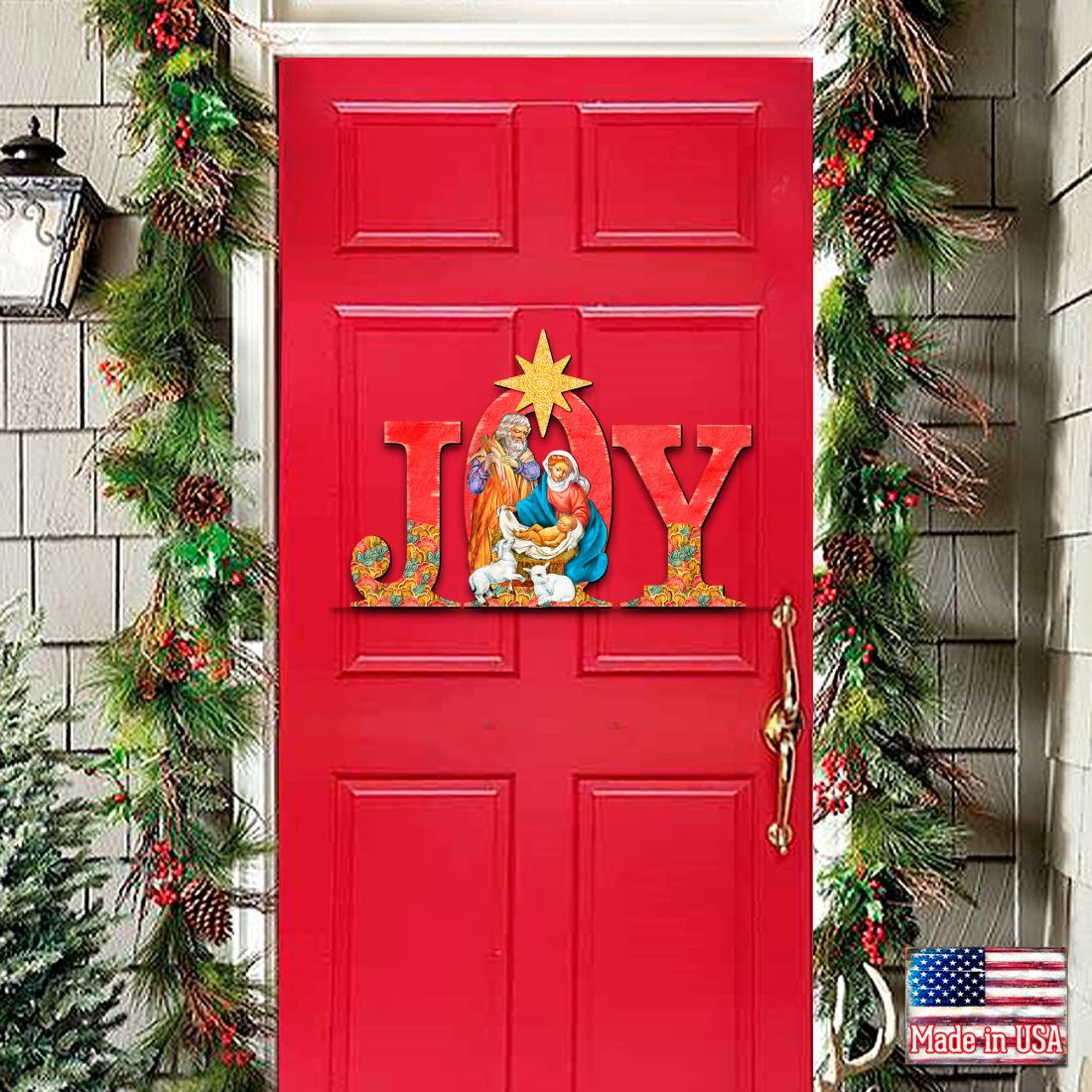 Decoración navideña para puerta de la Natividad Regal Joy de G. DeBrekht - Decoración navideña - 8121456H