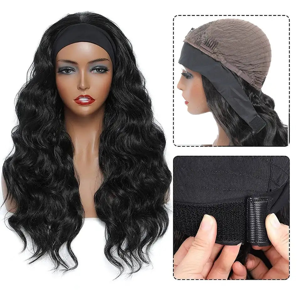 Women's New Ice Silk Hair With Head Cover Long Curly Wig - Lootquake