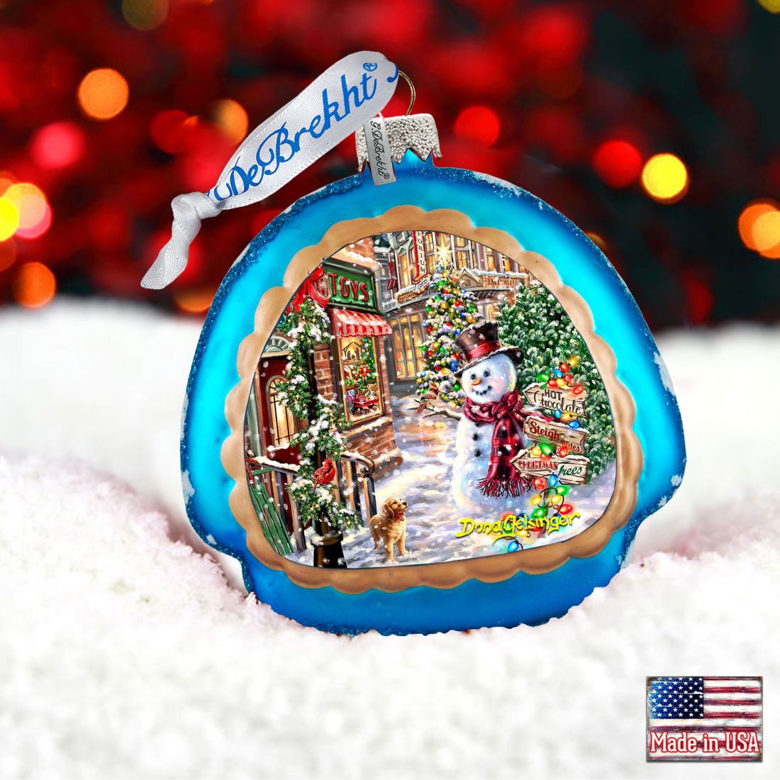 Adorno de cristal con forma de copo de nieve de D. Gelsinger - Decoración navideña - 756-101-DG