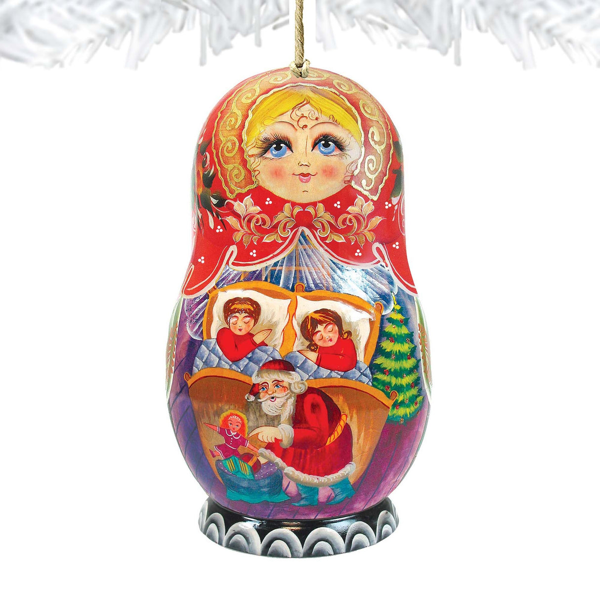 Christmas Night Matreshka Wooden Ornaments by G. DeBrekht - Christmas Decor - 8110731
