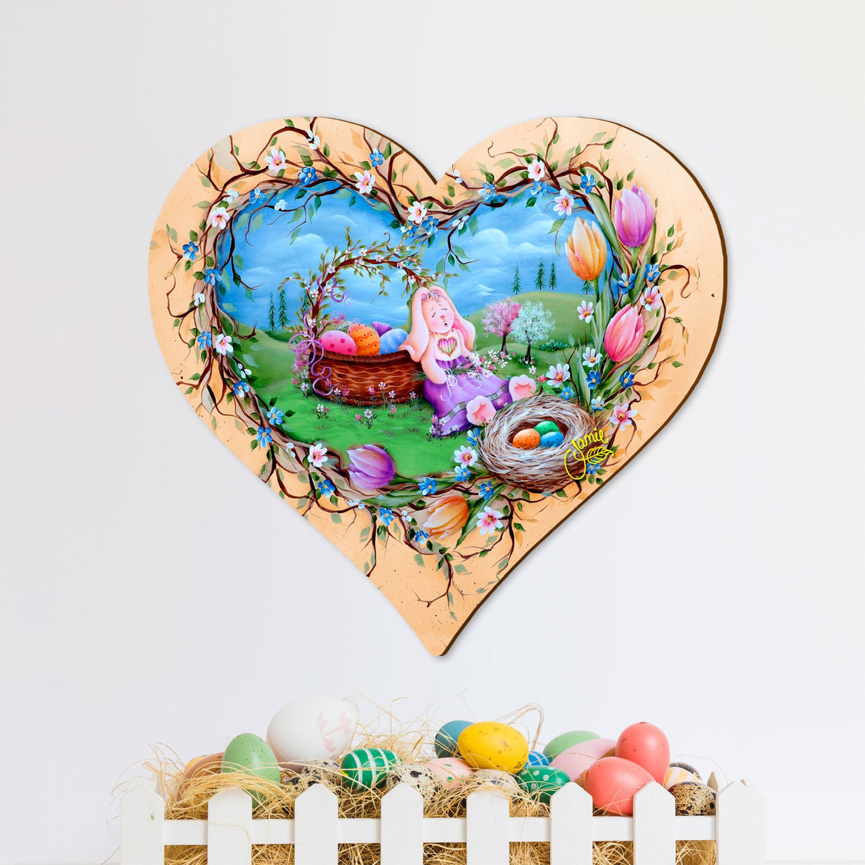 Easter Bunny Nap Easter Door Decor by Jamie Mills-Price - Easter Spring Decor - 8457706H-MP