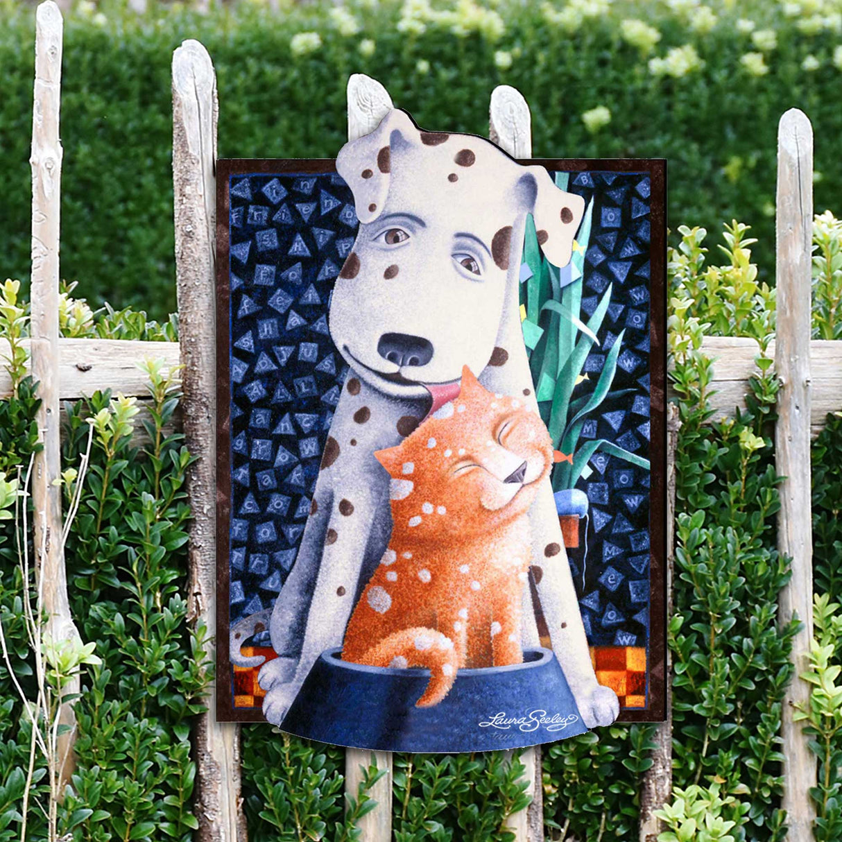 In Friendship Holiday Door Decor by Laura Seeley - Pets Dog and Cats Decor - 8511012H