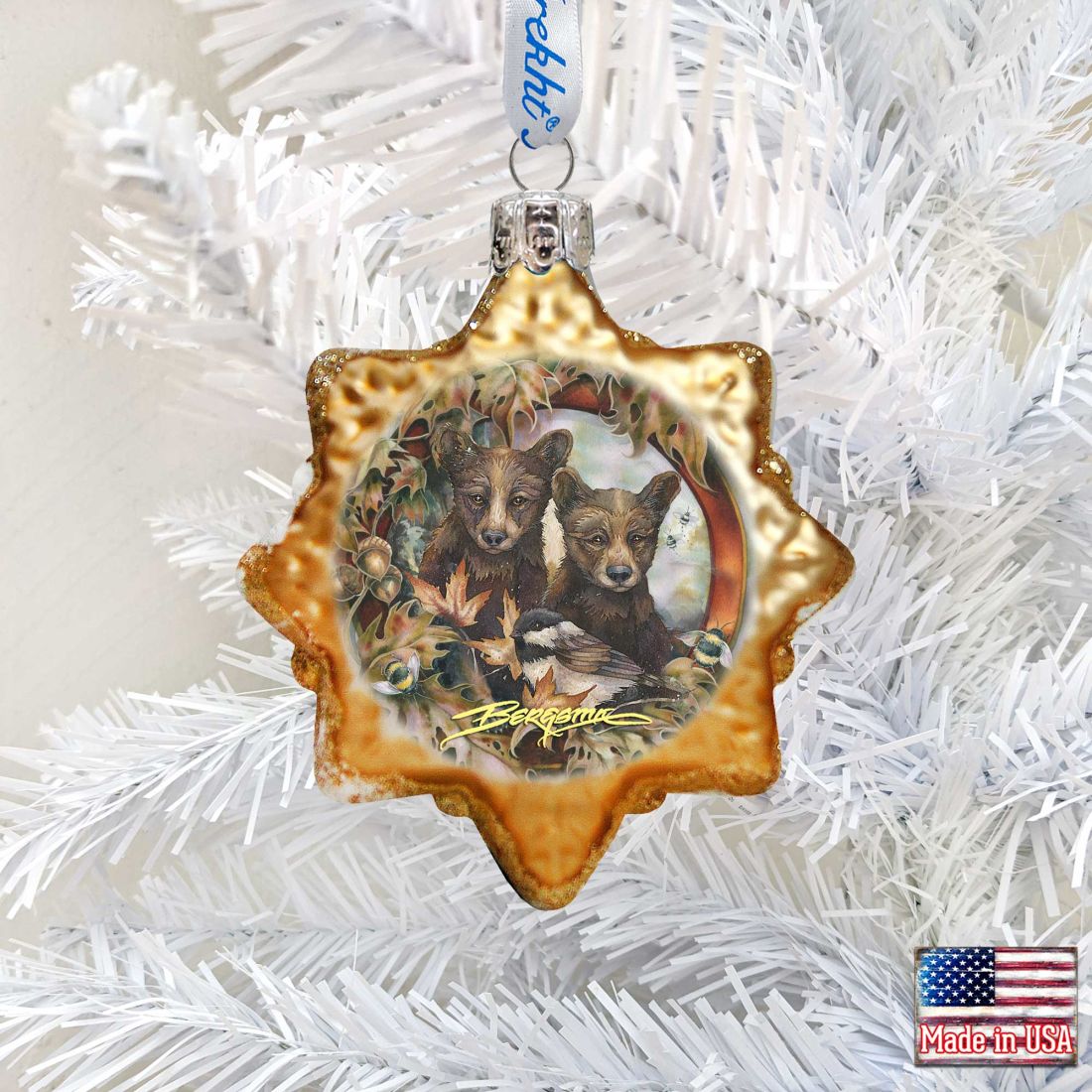 Adorno de vidrio de mercurio con cachorros de oso negro Simple Joys de J. Bergsma - Decoración navideña con animales salvajes - 7783850-JB