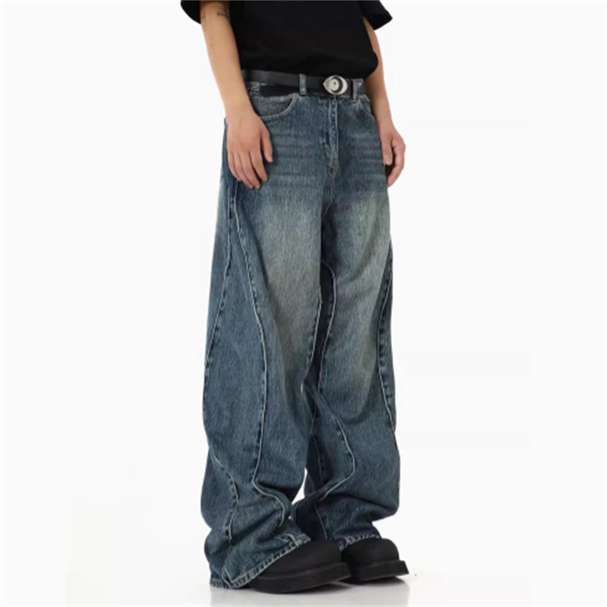 American High Street Heavyweight Irregular Jeans - Lootquake