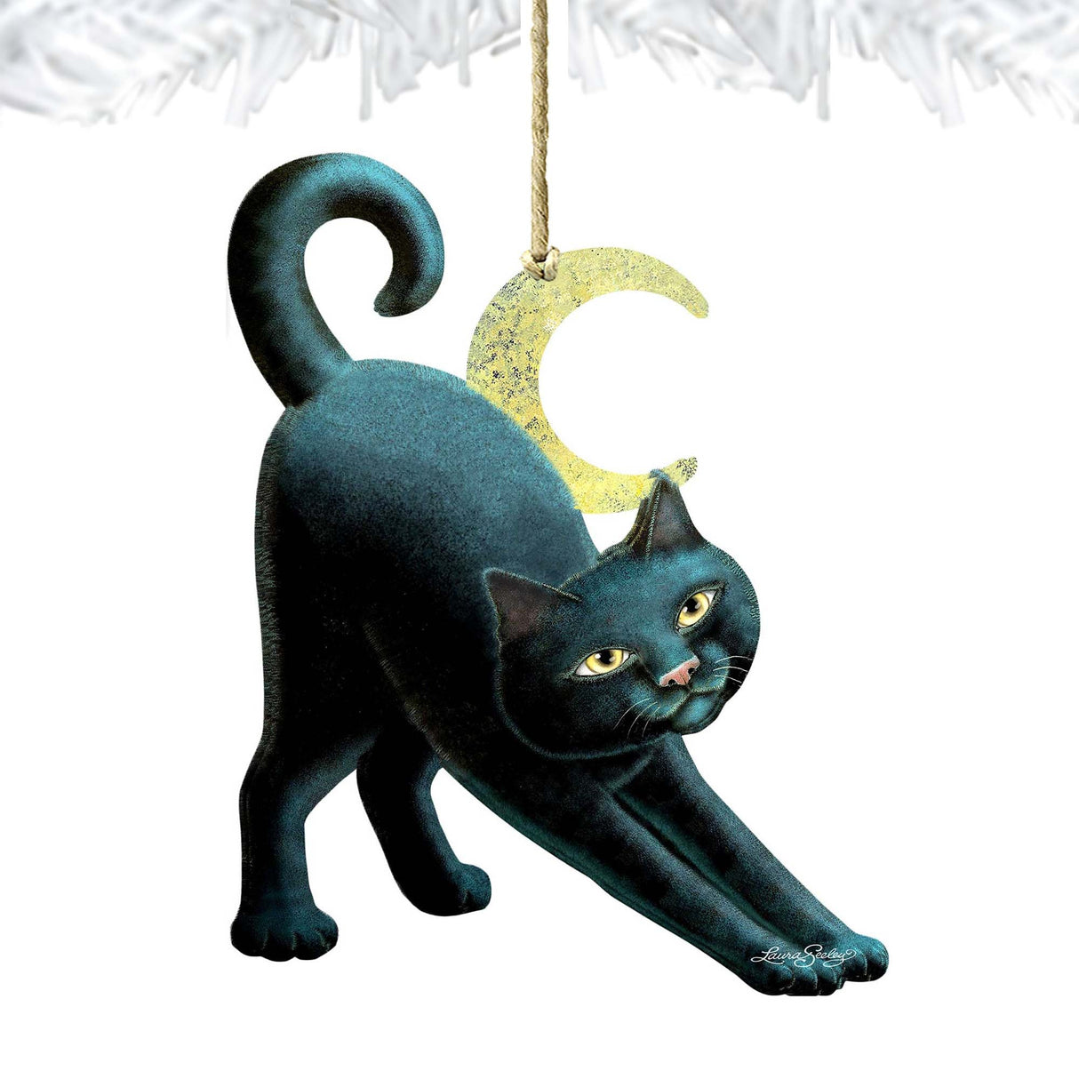 Adornos de madera de gato espeluznante para Halloween de Laura Seeley - Decoración de Halloween para Acción de Gracias - 8512054-LS