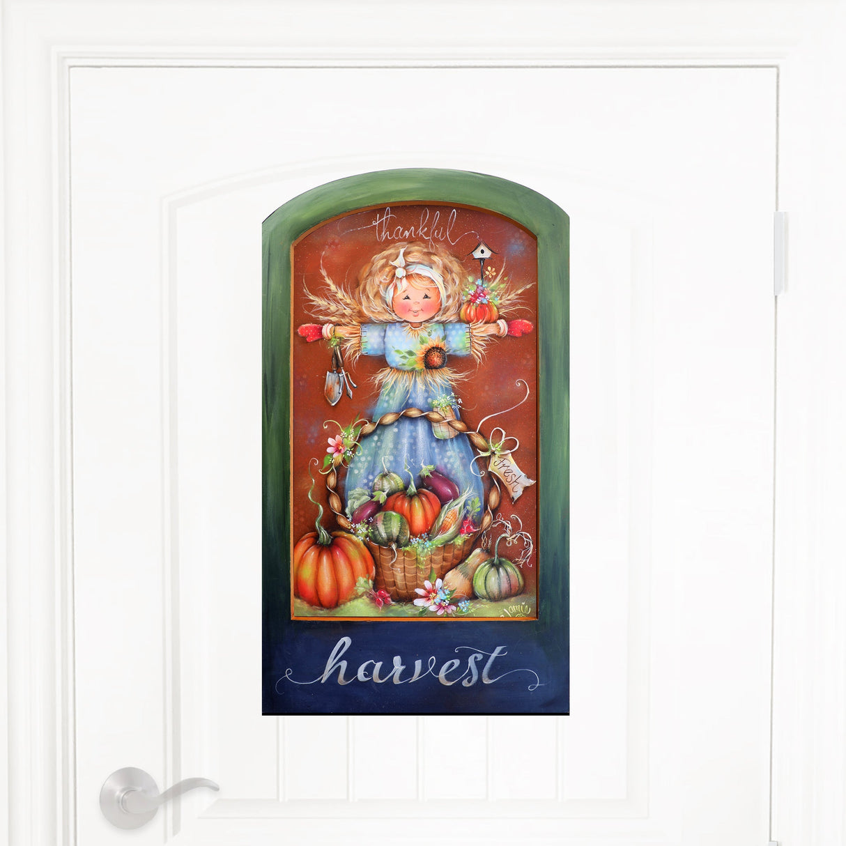 Decoración navideña para puerta con la cosecha agradecida de Jamie Mills-Price - Decoración de Acción de Gracias - 8611076H-MP