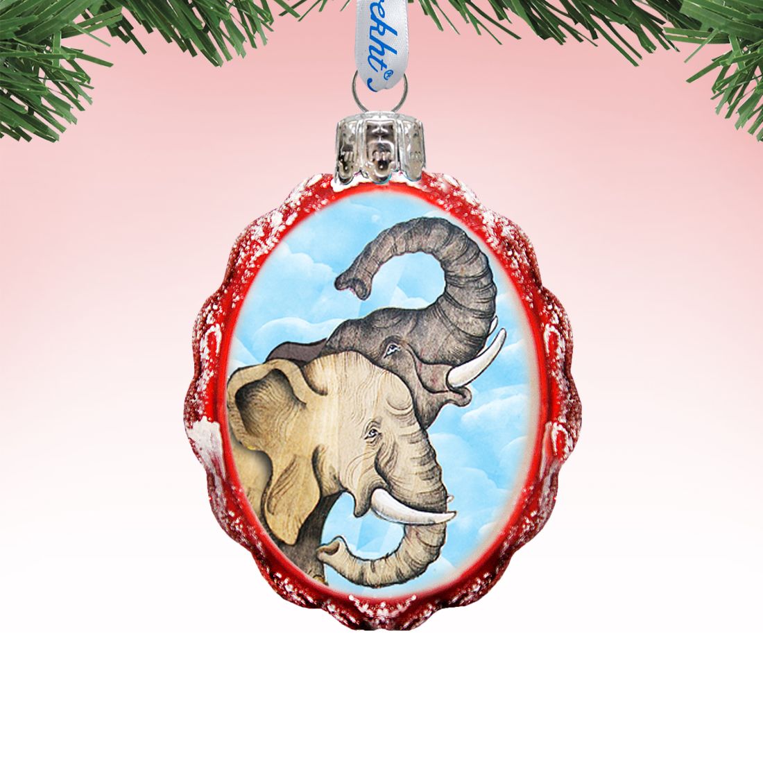 Elephant Mercury Glass Ornament by G. DeBrekht - Wildlife Holiday Decor - 771038
