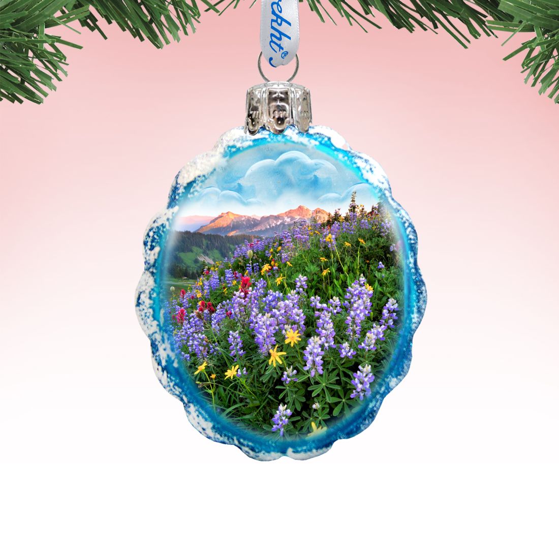 Mountain Flowers Mercury Glass Ornament by G. DeBrekht - Wildlife Holiday Decor - 773036
