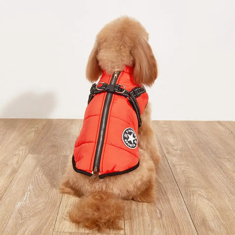 Pet Warm Dog Cotton-padded Clothes Fleece-lined Thickened Reflective Gallus - Lootquake