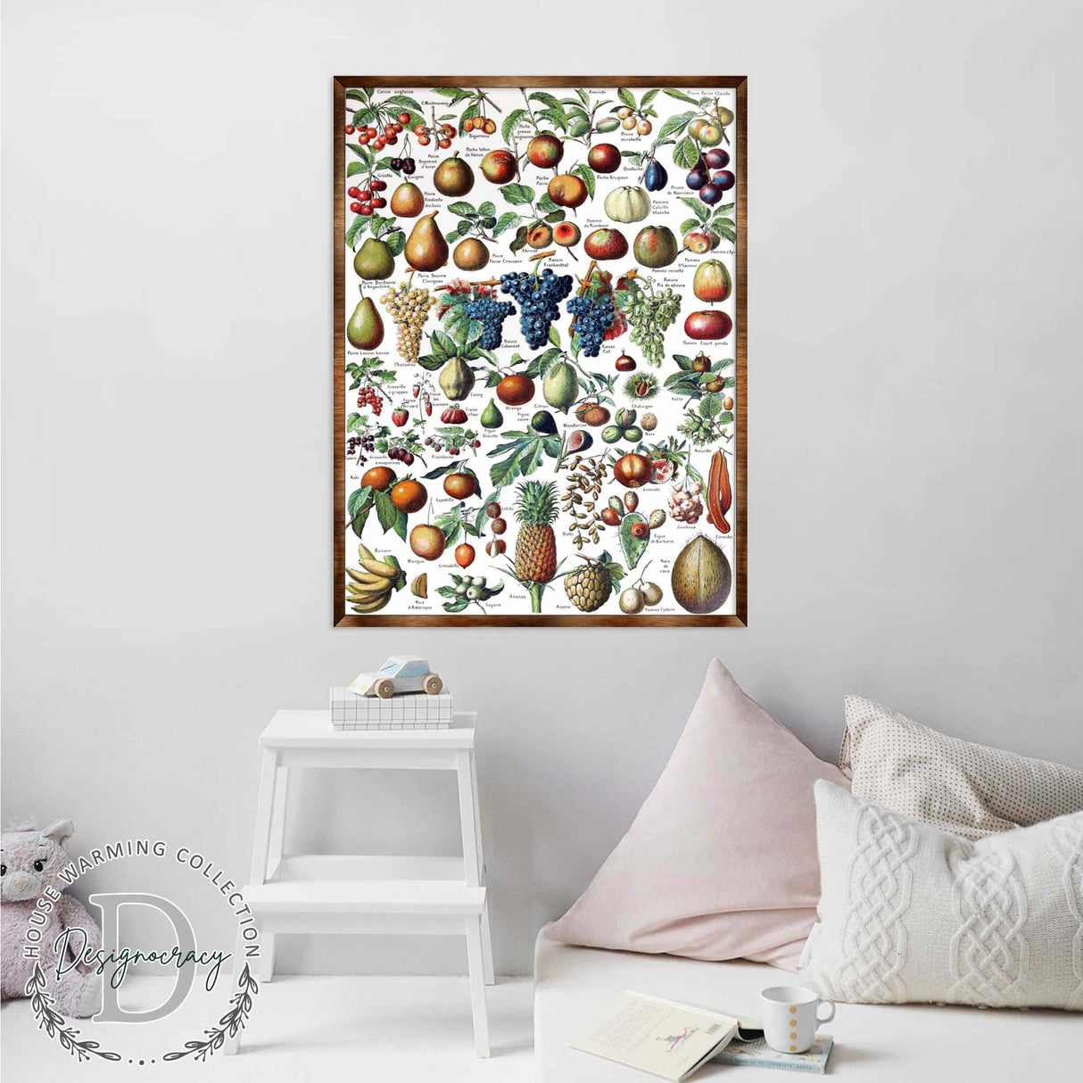 Fruit Montessori Wooden Poster - Homeschool I Educational Poster - Classroom Decor - Aesthetic - 310223