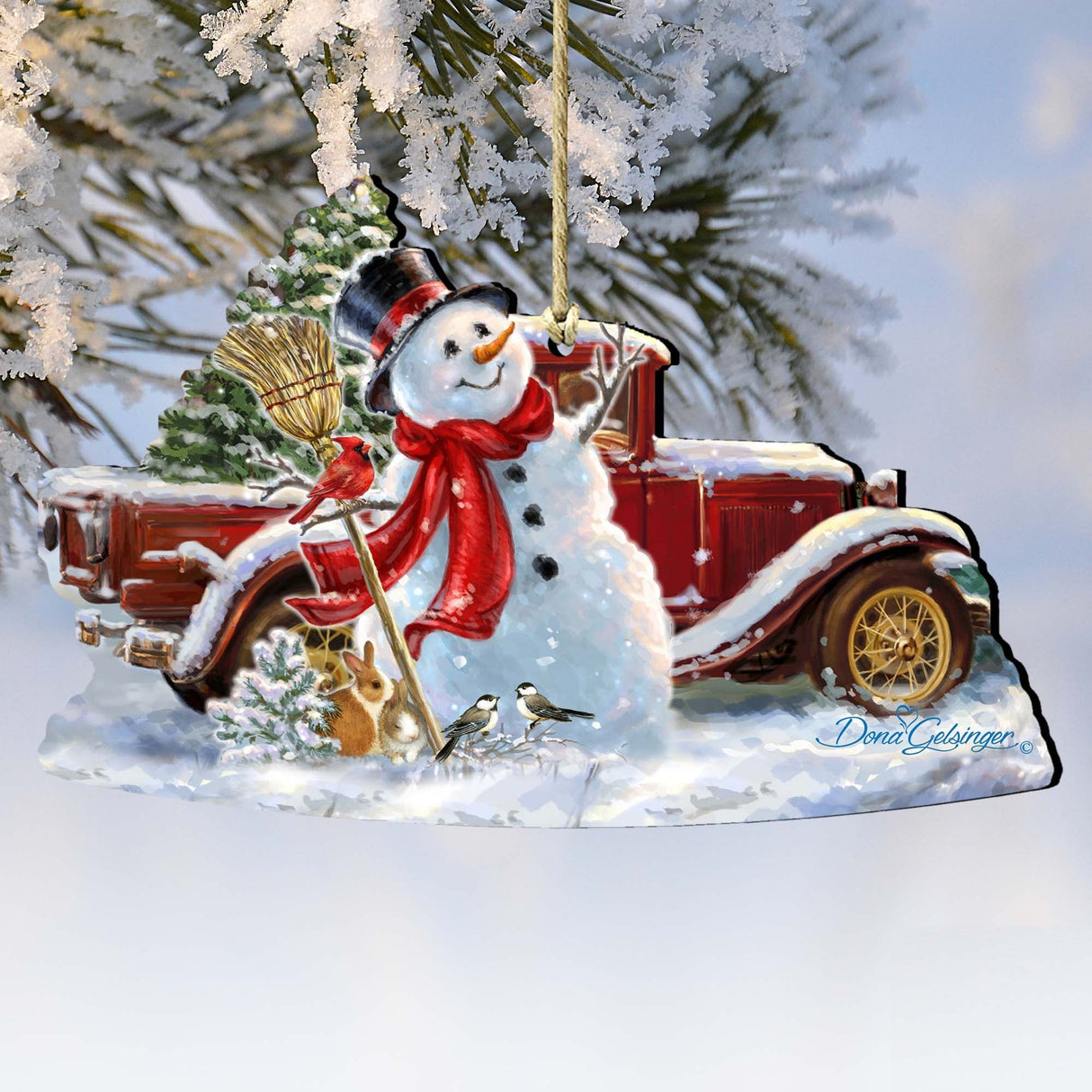 Frosty Forest Friends Wooden Ornaments by Gelsinger - Christmas Santa Snowman Decor - 8161024-1624