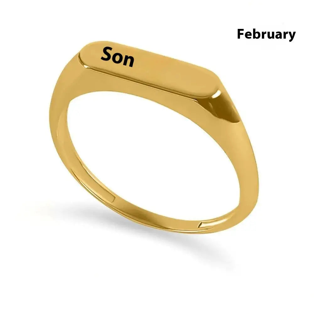 December Flowers And Plants Ring Stainless Steel Creative - Lootquake