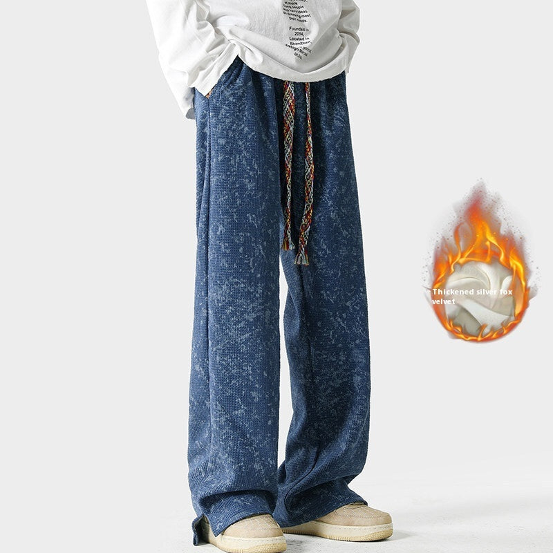 Straight Loose Pu Shuai Casual Long Pants - Lootquake