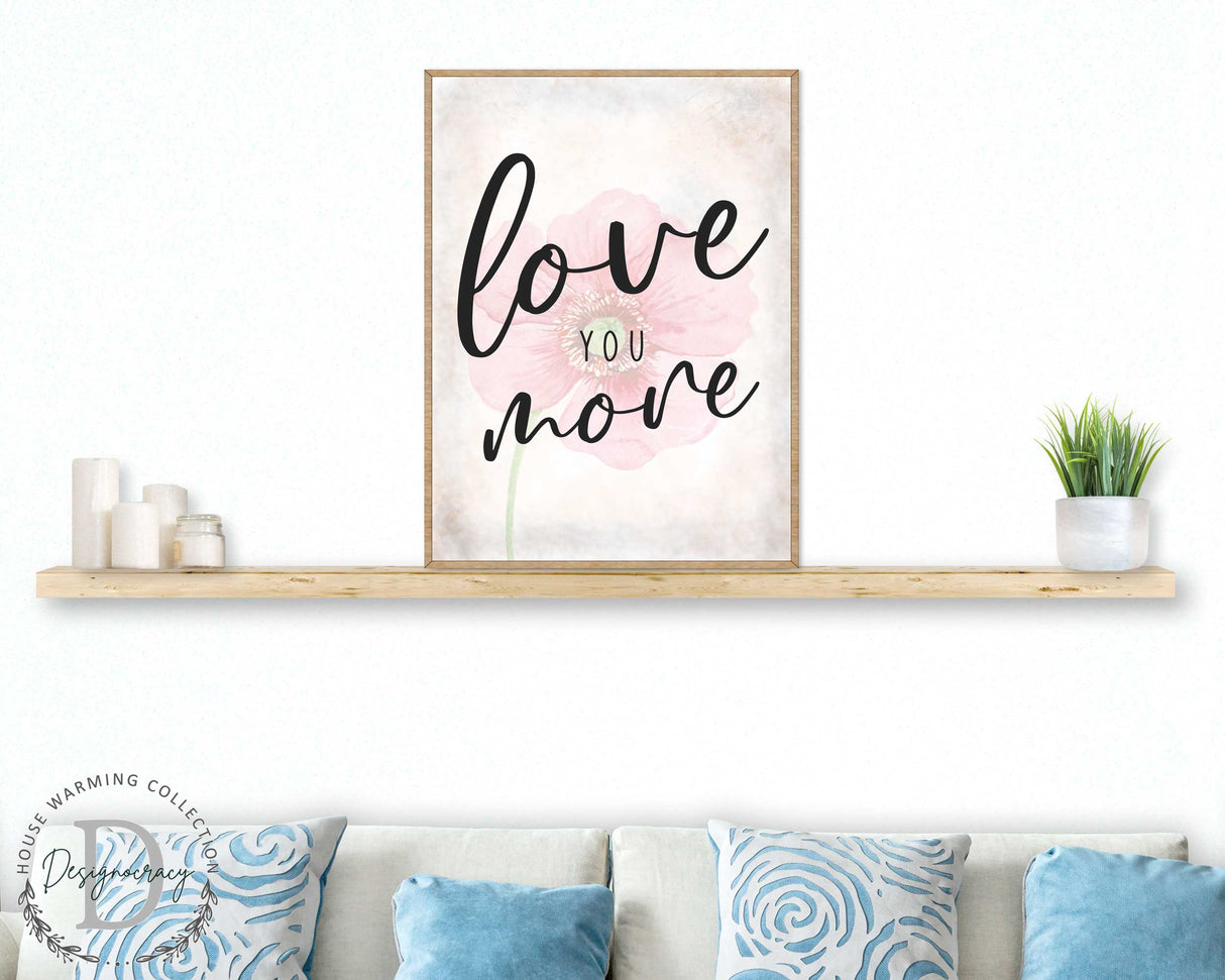 Love You More - Bedroom Wall Art - Valentines Gift - Contemporary Decor - Gift for Her - Anniversary Gift - Wall Decor - 310336