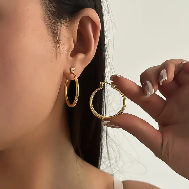 Eye-catching Accessories Fashion Simple Glossy Big Circle Earrings - Lootquake