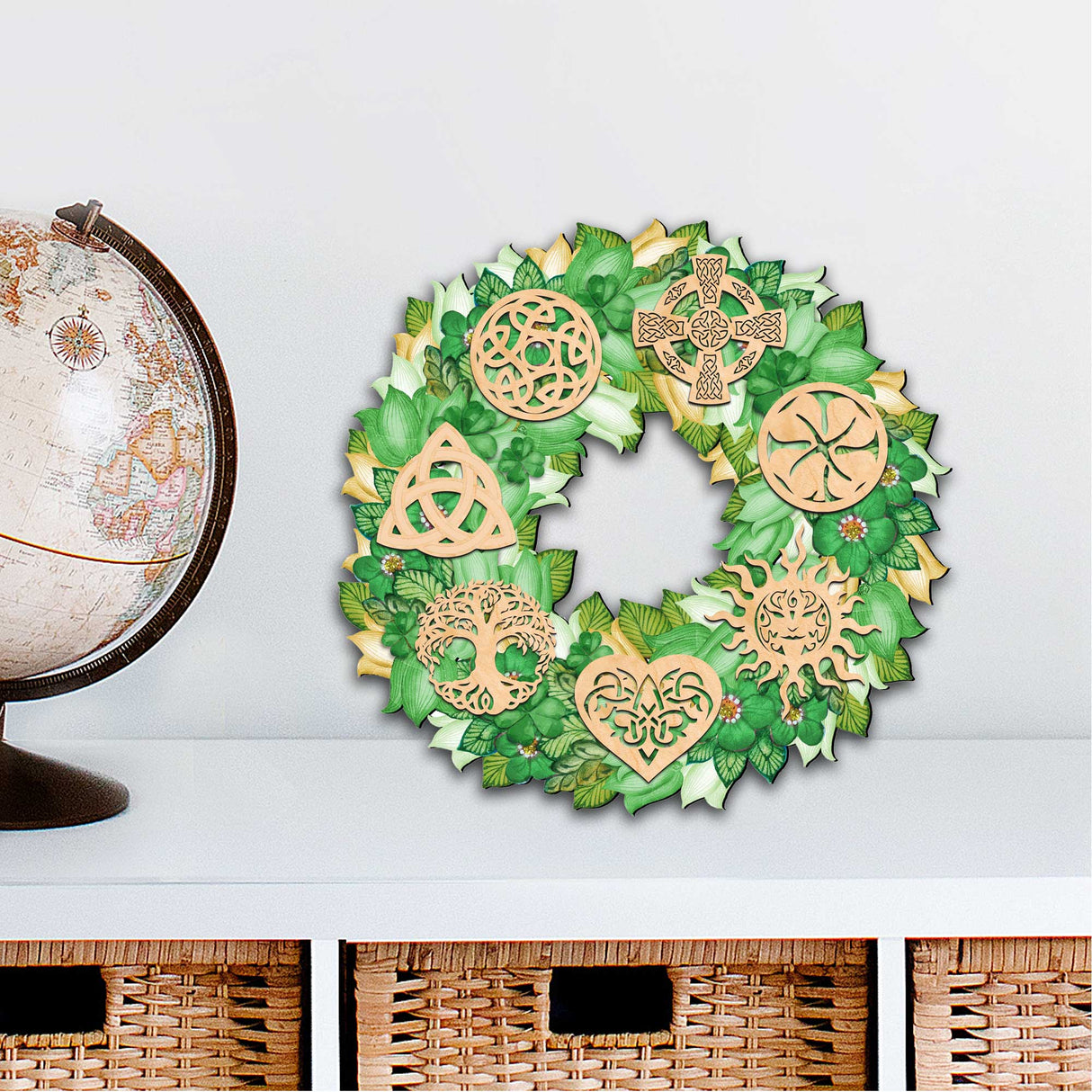 Irish Celtic Wreath Holiday Door Decor by G. DeBrekht - Celtic Decor - 8185319H