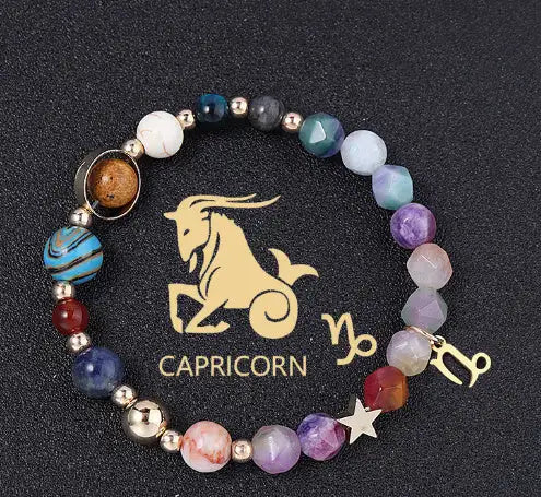 Twelve Constellation Constellation Bracelet Natural Stone Cut Color - Lootquake