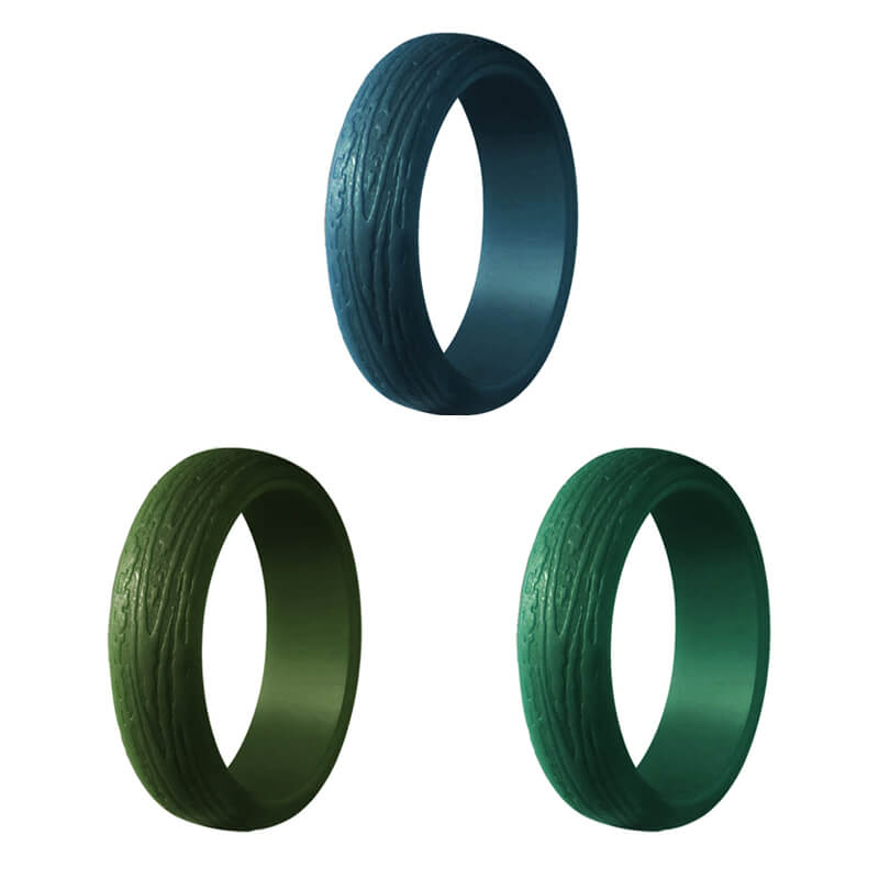 Juego de anillos de compromiso de silicona de 5,7 mm de ancho