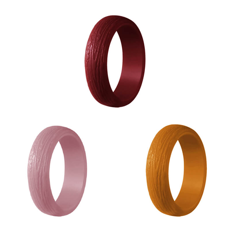 Juego de anillos de compromiso de silicona de 5,7 mm de ancho