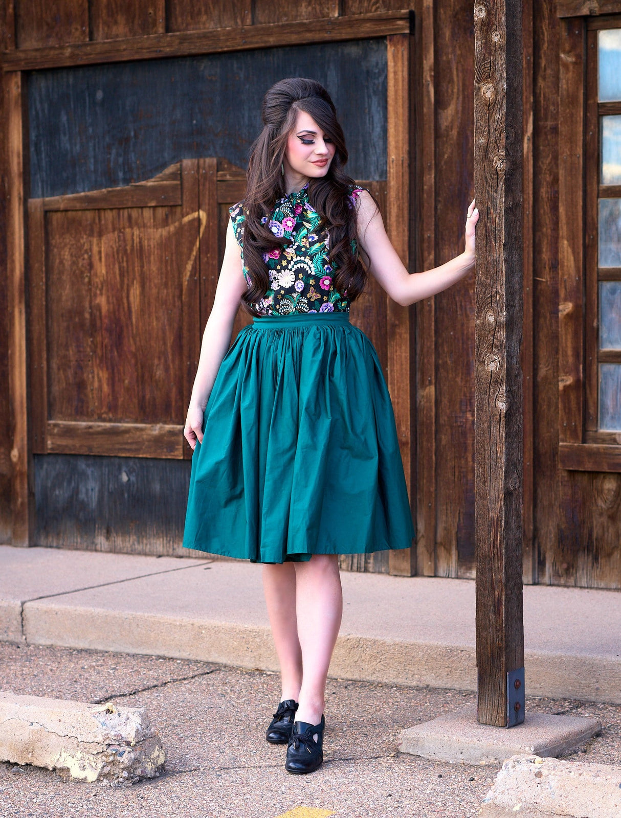 Falda Peggy Swing en verde