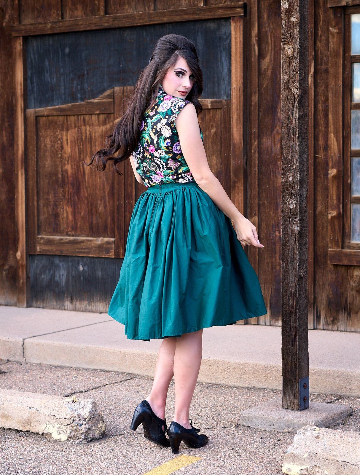 Falda Peggy Swing en verde