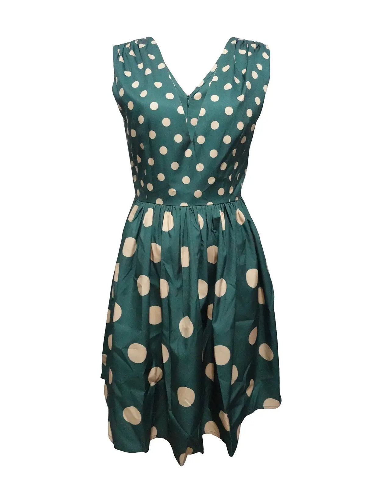 Ladies' V-neck Polka Dot Printed Fashionable Dress - Lootquake