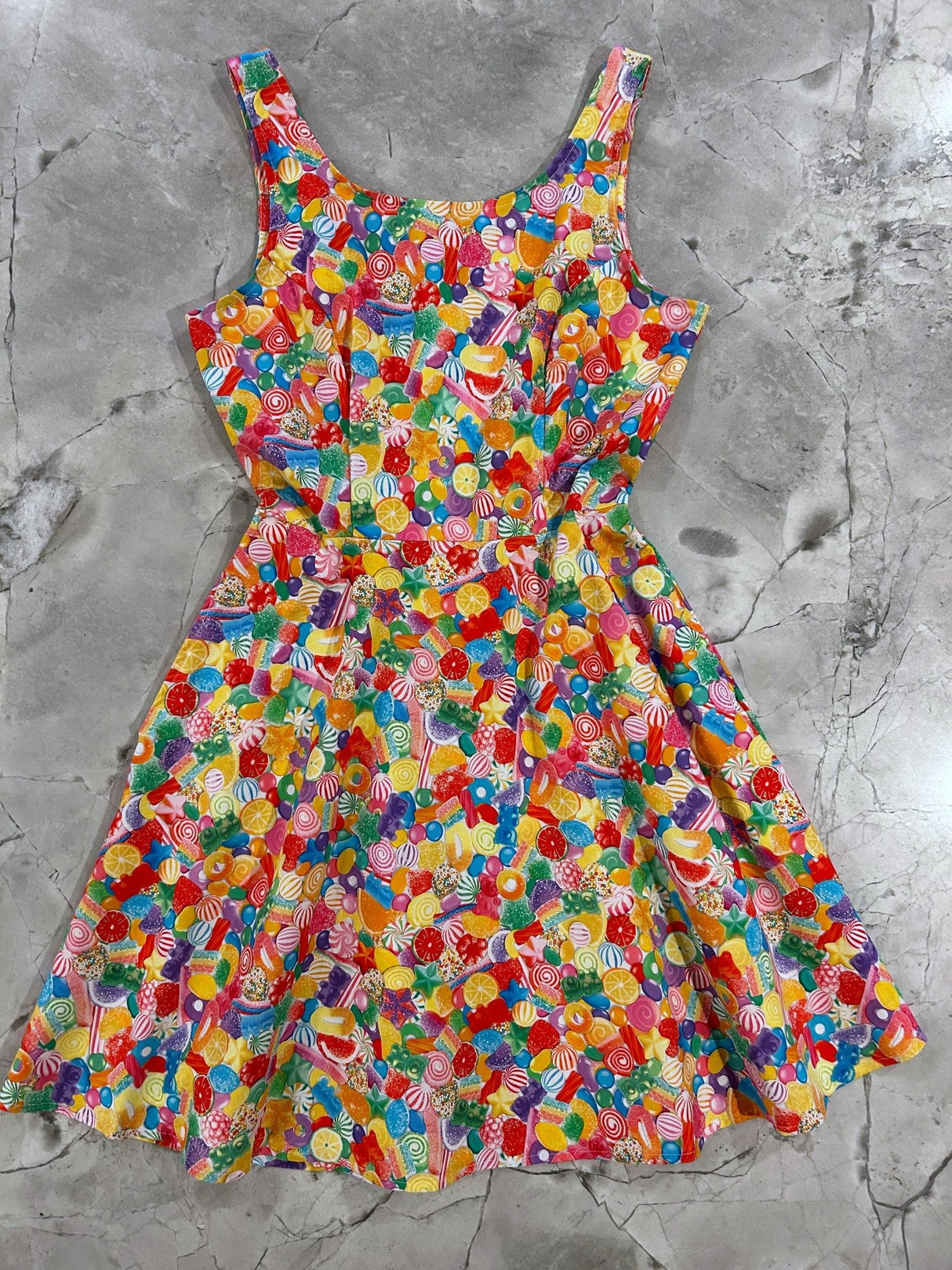 Vestido patinador de caramelo