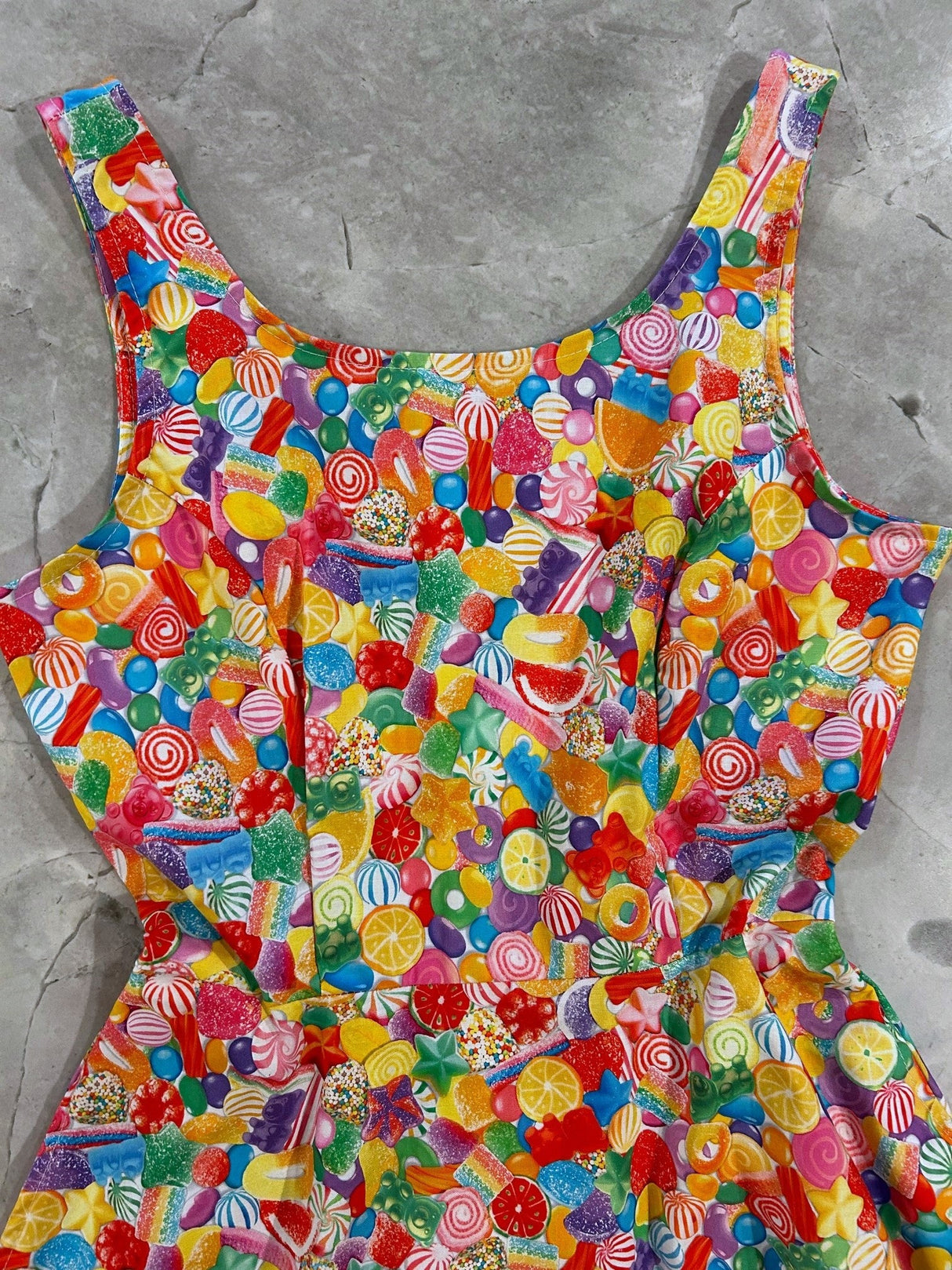 Vestido patinador de caramelo