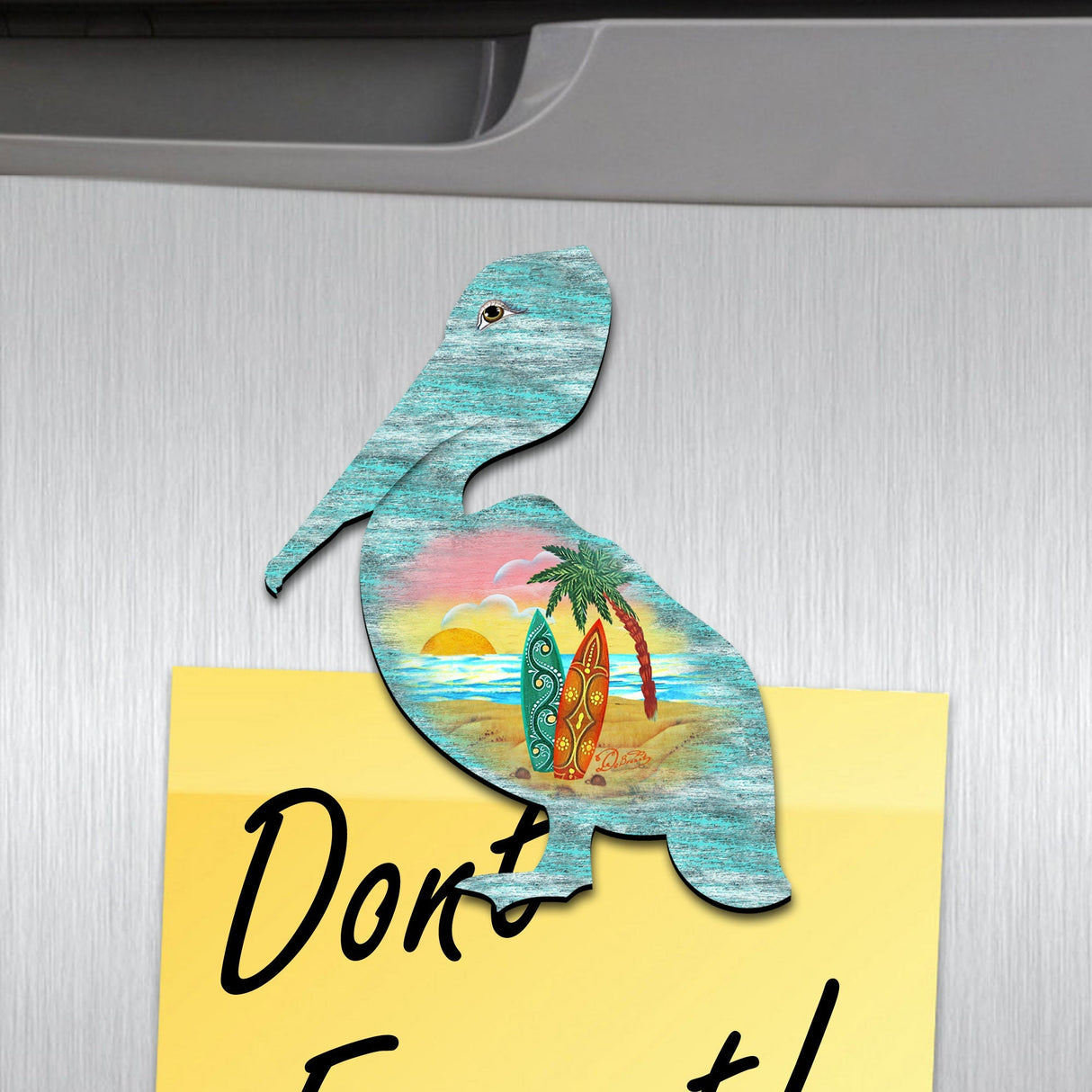 Pelican Shaped Refrigerator Coastal Magnets Set of 3