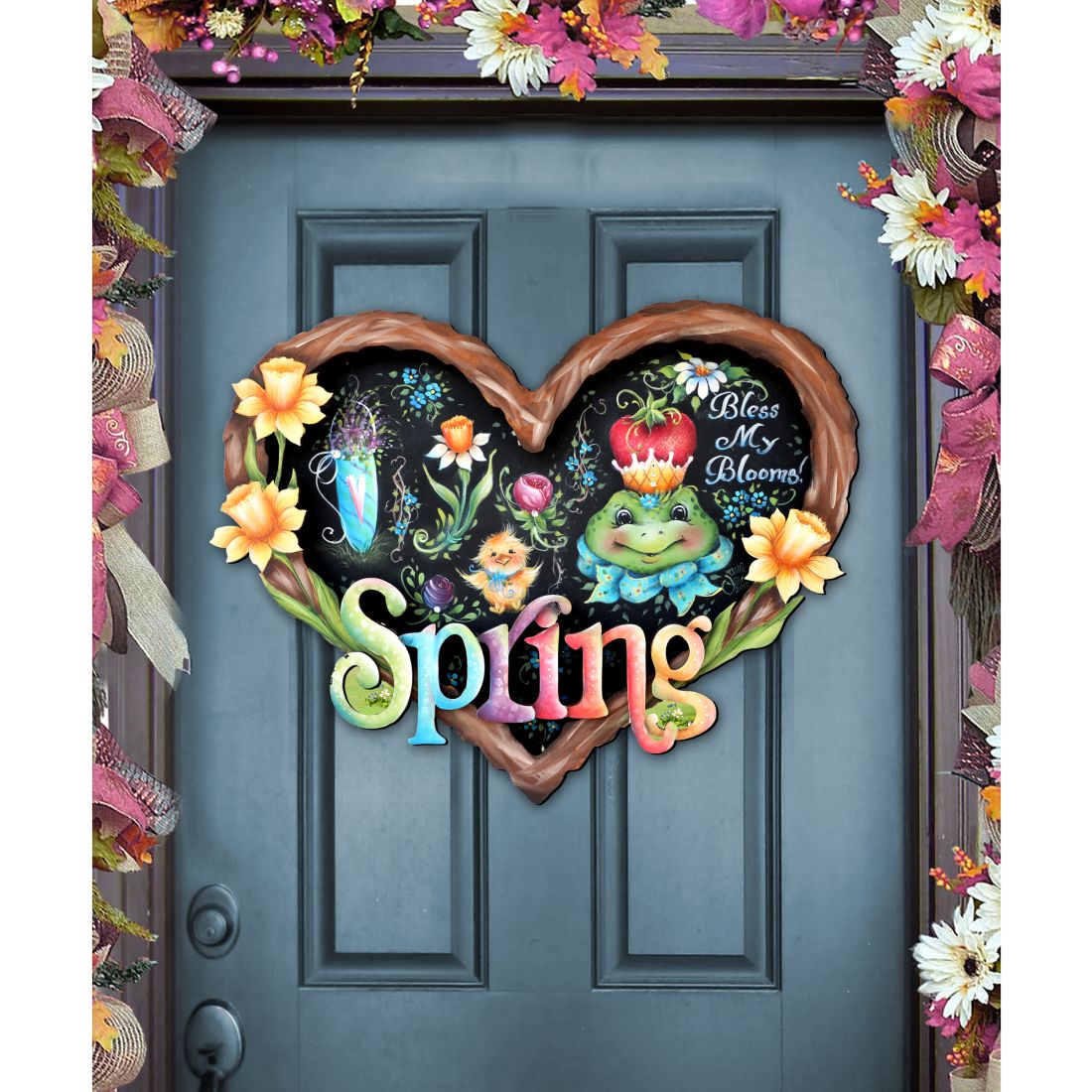 Bless my Bloomin Heart Easter Door Decor by Jamie Mills-Price - Easter Spring Decor - 8457608H