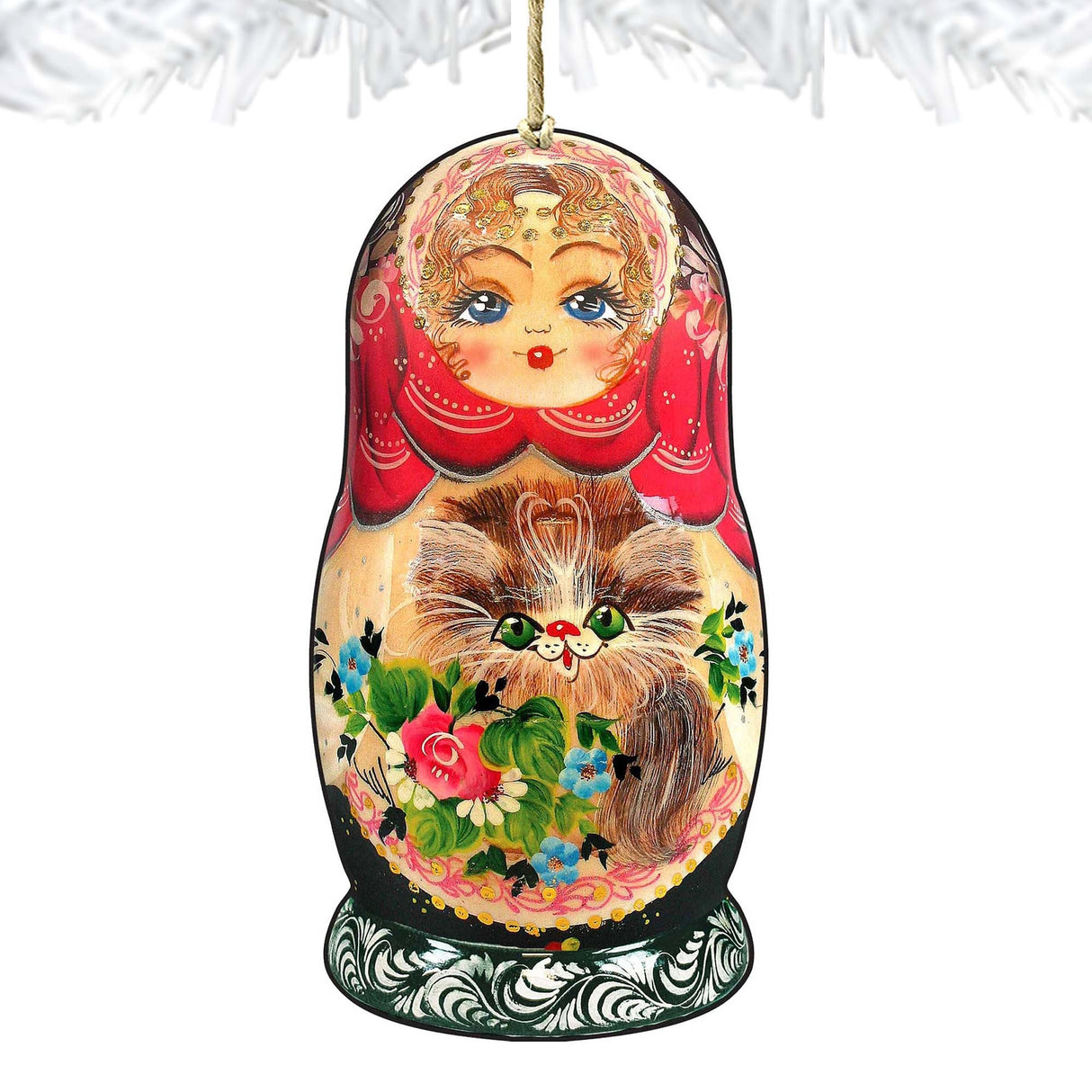 Nesting Doll Wooden Ornaments by G. DeBrekht - Christmas Santa Snowman Decor - 8115059